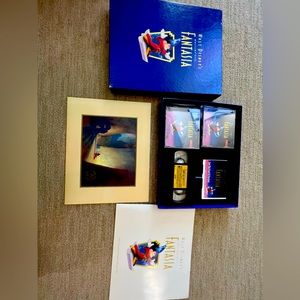 1991 Disney Fantasia Masterpiece Deluxe Commemorative VHS CD Lithograph COA